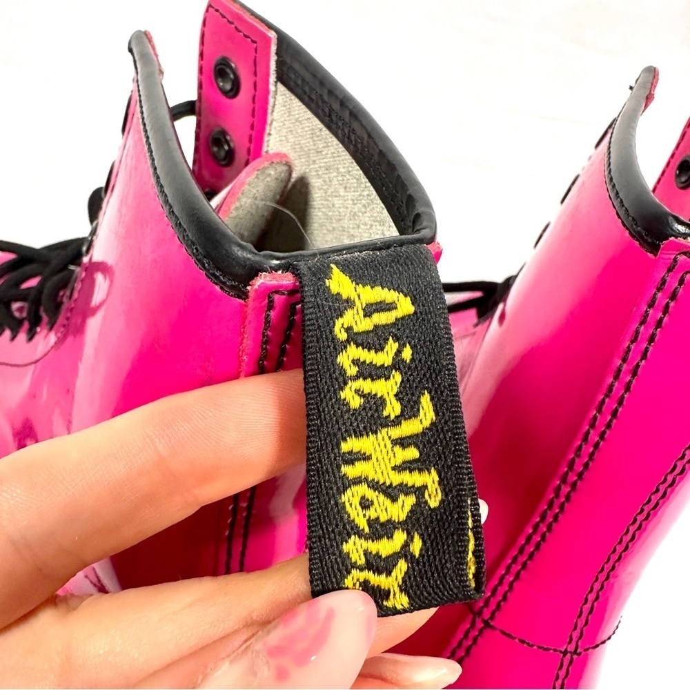 Dr. Martens 1460 Patent Lamper Combat Boots Womens 6 Pink Y2K Grunge - Picture 5 of 13